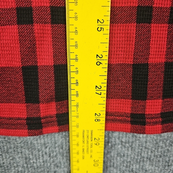 Polo Ralph Lauren Buffalo Plaid Check Waffle Thermal Shirt Men's Red/Black - Picture 7 of 9